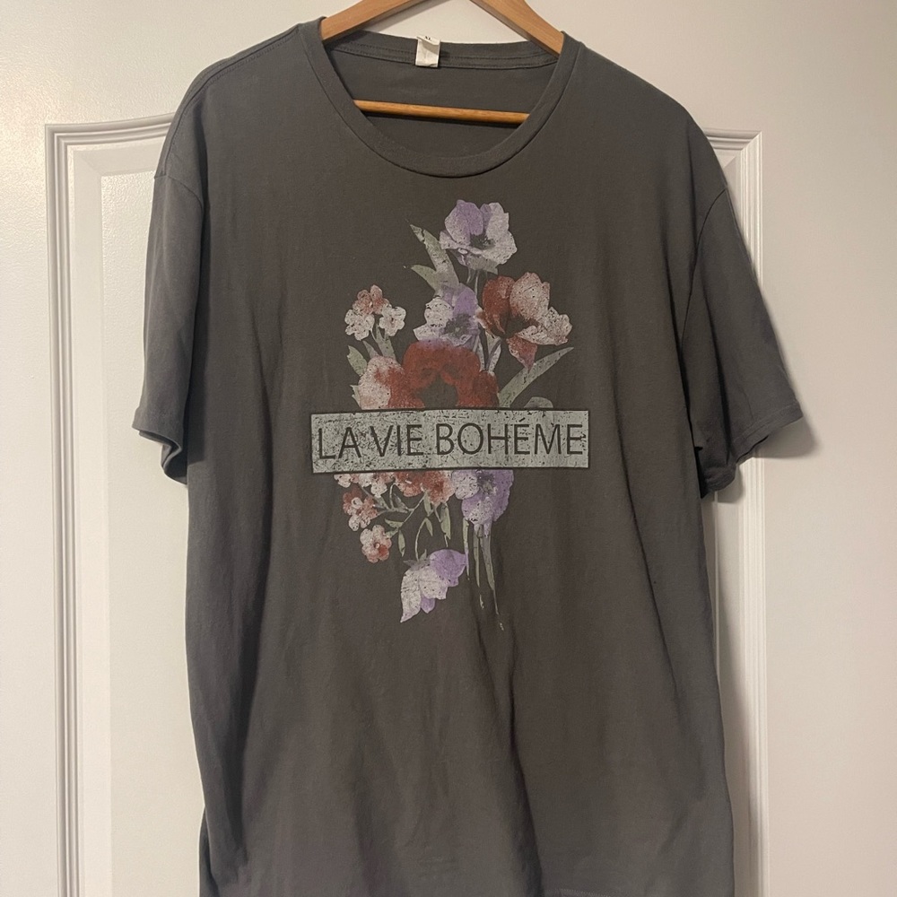La Vie Boheme Floral Vintage Rustic Looking Shirt. Also Rent Lyric Reference Tee